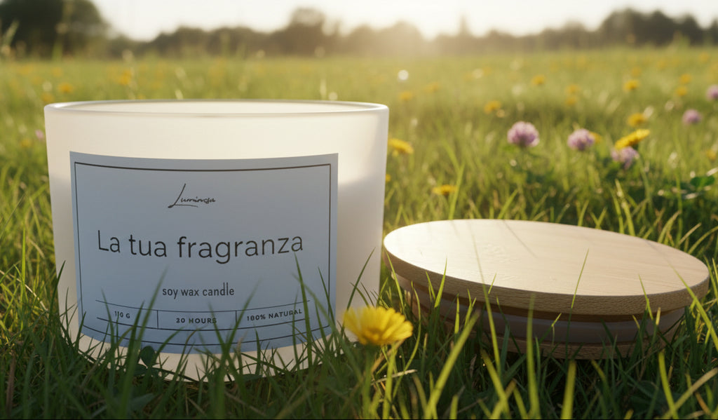 Candela in cera di soia in vetro