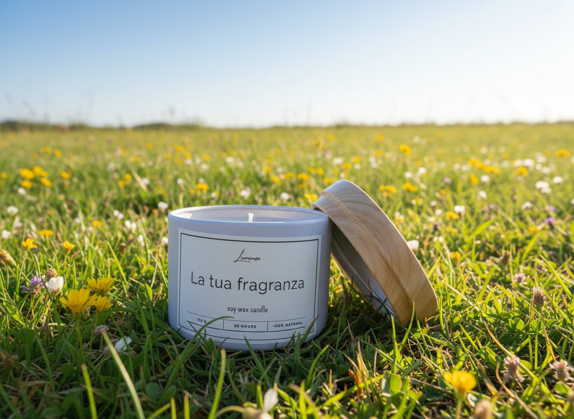 Candela in cera di soia in latta